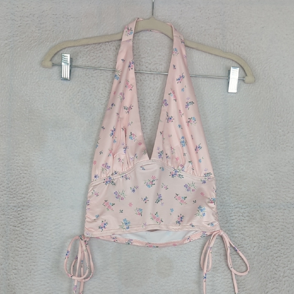 💜5 for $15💜 Princess Polly Women's Pink Floral Coquette Crop Top Size 0